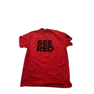 Chicago Bulls Red See Red Bull Graphic NBA T-Shirt Mens Size L